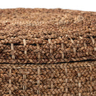 bali & pari Bailey Handwoven Seagrass Storage Ottoman with Lift-Top Lid - Rustic Wicker Trunk or Footrest with Inner Compartment for Living Room or Entryway, Round