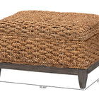 bali & pari Bailey Handwoven Seagrass Storage Ottoman with Lift-Top Lid - Rustic Wicker Trunk or Footrest with Inner Compartment for Living Room or Entryway, Square