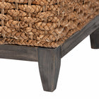 bali & pari Bailey Handwoven Seagrass Storage Ottoman with Lift-Top Lid - Rustic Wicker Trunk or Footrest with Inner Compartment for Living Room or Entryway, Square