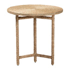 bali & pari Fumito Handwoven Seagrass End Table - Round Boho Side Table with Wrapped Frame, Handmade Coastal Décor for Living Room or Sun Room
