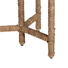 bali & pari Fumito Handwoven Seagrass End Table - Round Boho Side Table with Wrapped Frame, Handmade Coastal Décor for Living Room or Sun Room