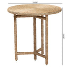 bali & pari Fumito Handwoven Seagrass End Table - Round Boho Side Table with Wrapped Frame, Handmade Coastal Décor for Living Room or Sun Room