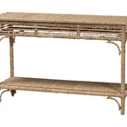 bali & pari Ganit Handwoven Seagrass Console Table - Entryway Table with Wrapped Frame and Lower Shelf, Accent Table for Hallway, Living Room, or Foyer Decor