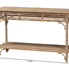 bali & pari Ganit Handwoven Seagrass Console Table - Entryway Table with Wrapped Frame and Lower Shelf, Accent Table for Hallway, Living Room, or Foyer Decor