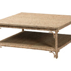 bali & pari Ganit Handwoven Seagrass Coffee Table - Square Center Table with Wrapped Frame and Lower Shelf, Coastal Boho Accent Furniture for Living Room or Lounge
