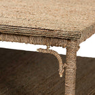 bali & pari Ganit Handwoven Seagrass Coffee Table - Square Center Table with Wrapped Frame and Lower Shelf, Coastal Boho Accent Furniture for Living Room or Lounge