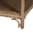 bali & pari Ganit Handwoven Seagrass Coffee Table - Square Center Table with Wrapped Frame and Lower Shelf, Coastal Boho Accent Furniture for Living Room or Lounge