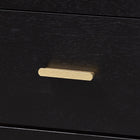 Baxton Studio Marisela Black Wood Chest of Drawers with Gold Handles - 4-Drawer Vertical Storage Dresser with Bamboo-Inspired Legs, Modern Transitional Accent Furniture for Bedroom or Guest Room