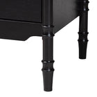 Baxton Studio Marisela Black Wood Chest of Drawers with Gold Handles - 4-Drawer Vertical Storage Dresser with Bamboo-Inspired Legs, Modern Transitional Accent Furniture for Bedroom or Guest Room