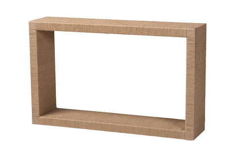 bali & pari Rajiya Handwoven Jute Console Table - Rectangular Open-Frame Entryway Table with Natural Texture, Minimalist Coastal Boho Accent for Living Room or Hallway Décor