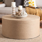 bali & pari Lapis Handwoven Jute Coffee Table - Boho Round Centerpiece with Natural Fiber Texture, Handcrafted Coastal Design for Living Room or Lounge Spaces
