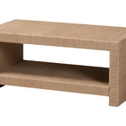 bali & pari Adaya Handwoven Jute Coffee Table - Rectangular Living Room Center Table with Open Shelf Storage, Handcrafted Boho Accent Furniture