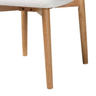 Baxton Studio Wattsu Boucle Upholstered Dining Chair Set of 2- Mid-Century Modern Side Chair with Solid Wood Frame and Rounded Backrest, Natural and White