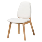 Baxton Studio Hudson 5-Piece Dining Set - Solid Wood Rectangular Table with Boucle Upholstered Chairs, Mid-Century Modern Dining Furniture for Kitchen or Dining Room, Natural and White