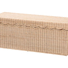 bali & pari Damita Scallop Natural Rattan Chest with Lift-top Lid - Coastal Boho Style Storage Bench for Bedroom, Entryway, or Living Room Organization