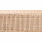 bali & pari Damita Scallop Natural Rattan Chest with Lift-top Lid - Coastal Boho Style Storage Bench for Bedroom, Entryway, or Living Room Organization