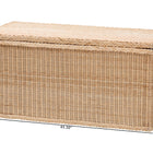 bali & pari Caden Braided Natural Rattan Chest with Lift-top Lid - Coastal Boho Style Storage Bench for Bedroom, Entryway, or Living Room Organization