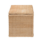 bali & pari Caden Braided Natural Rattan Chest with Lift-top Lid - Coastal Boho Style Storage Bench for Bedroom, Entryway, or Living Room Organization