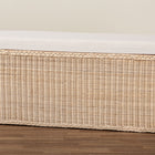 bali & pari Barid Braided Natural Rattan Storage Bench with Cushioned Lift-Top Lid - Coastal Boho Style Chest for Bedroom, Entryway, or Living Room Organization, Natural, 45" Rectangle