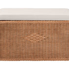 bali & pari Eamon Braided Natural Rattan Storage Bench with Cushioned Lift-Top Lid - Coastal Boho Style Chest for Bedroom, Entryway, or Living Room Organization, 31" Rectangle, Brown
