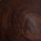 bali & pari Noleta Hand-carved Suar Wood Side Table - Sculptural Hourglass Accent Table with Natural Grain, Modern Boho Style for Living Room or Bedroom