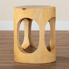 bali & pari Kaseko Hand-carved Suar Wood Side Table - Sculptural Accent Table with Open Work Design, Modern Boho Style for Living Room or Bedroom