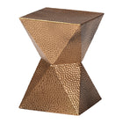Baxton Studio Pacey Textured Metal Accent Table - Geometric Gold Side Table with Hourglass Silhouette for Indoor or Semi-Outdoor Use