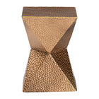 Baxton Studio Pacey Textured Metal Accent Table - Geometric Gold Side Table with Hourglass Silhouette for Indoor or Semi-Outdoor Use