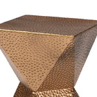 Baxton Studio Pacey Textured Metal Accent Table - Geometric Gold Side Table with Hourglass Silhouette for Indoor or Semi-Outdoor Use