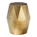 Baxton Studio Salman Geometric Bronze Metal Accent Table - Faceted Modern Side Table for Indoor or Semi-Outdoor Use