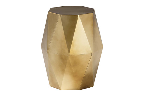 Baxton Studio Salman Geometric Bronze Metal Accent Table - Faceted Modern Side Table for Indoor or Semi-Outdoor Use