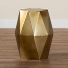 Baxton Studio Salman Geometric Bronze Metal Accent Table - Faceted Modern Side Table for Indoor or Semi-Outdoor Use