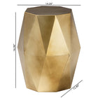 Baxton Studio Salman Geometric Bronze Metal Accent Table - Faceted Modern Side Table for Indoor or Semi-Outdoor Use