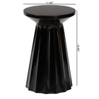 Baxton Studio Ulmer Metal Scalloped Side Table - Modern Round Accent Table for Indoor or Semi-Outdoor Use, Black