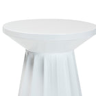 Baxton Studio Ulmer Metal Scalloped Side Table - Modern Round Accent Table for Indoor or Semi-Outdoor Use, White