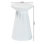 Baxton Studio Ulmer Metal Scalloped Side Table - Modern Round Accent Table for Indoor or Semi-Outdoor Use, White