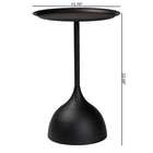 Baxton Studio Webb Black Metal Pedestal Side Table - Modern Accent Table with Round Tray Top for Indoor or Semi-Outdoor Use