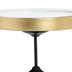 Baxton Studio Javion Modern Glam Round Accent Side Table - Black & Gold Metal End Table with Tray Top for Indoor or Semi-Outdoor Use