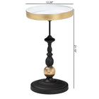 Baxton Studio Javion Modern Glam Round Accent Side Table - Black & Gold Metal End Table with Tray Top for Indoor or Semi-Outdoor Use