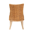 bali & pari Derris Natural Rattan Dining Chair with Cushion - Tall Wingback Side Chair with Solid Mango Wood Legs, Boho Coastal Style for Kitchen or Dining Room Seating, Light Honey