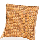 bali & pari Derris Natural Rattan Dining Chair with Cushion - Tall Wingback Side Chair with Solid Mango Wood Legs, Boho Coastal Style for Kitchen or Dining Room Seating, Light Honey