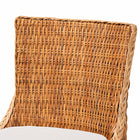 bali & pari Derris Natural Rattan Counter Stool with Cushion - Tall Wingback Stool with Solid Mango Wood Legs and Footrest, Boho Coastal Style for Kitchen Island or Dining Area Seating, Light Honey