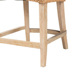 bali & pari Derris Natural Rattan Counter Stool with Cushion - Tall Wingback Stool with Solid Mango Wood Legs and Footrest, Boho Coastal Style for Kitchen Island or Dining Area Seating, Light Honey