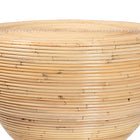 bali & pari Tokyo Laminated Natural Rattan Side Table -  Hourglass Accent Table with Modern Sculptural Design, Boho Chic Style for Living Room or Bedroom, Natural