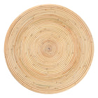 bali & pari Tokyo Laminated Natural Rattan Side Table -  Hourglass Accent Table with Modern Sculptural Design, Boho Chic Style for Living Room or Bedroom, Natural