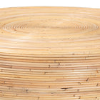 bali & pari Tokyo Laminated Natural Rattan Coffee Table - Handcrafted Bowl-Shaped Center Table for Living Room, Coastal Boho Style Furniture in Natural Brown