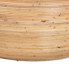 bali & pari Tokyo Laminated Natural Rattan Coffee Table - Handcrafted Bowl-Shaped Center Table for Living Room, Coastal Boho Style Furniture in Natural Brown