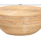 bali & pari Tokyo Laminated Natural Rattan Coffee Table - Handcrafted Bowl-Shaped Center Table for Living Room, Coastal Boho Style Furniture in Natural Brown