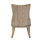 bali & pari Derris Natural Rattan Dining Chair with Cushion - Tall Wingback Side Chair with Solid Mango Wood Legs, Boho Coastal Style for Kitchen or Dining Room Seating, Greywashed