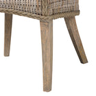bali & pari Derris Natural Rattan Dining Chair with Cushion - Tall Wingback Side Chair with Solid Mango Wood Legs, Boho Coastal Style for Kitchen or Dining Room Seating, Greywashed